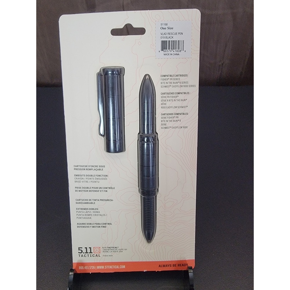 5.11 Tactical VLAD Rescue Pen Black 51168 Glass Breaker EDC Tool New - Picture 2 of 2